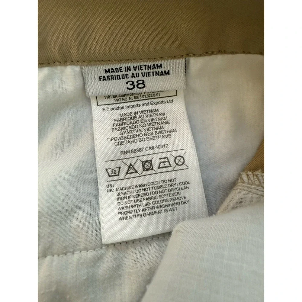 Lot 2 Adidas Golf Bermudas Shorts Men Size 38‎ Tan and Khaki Pockets 9.5